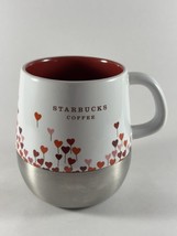 STARBUCKS 2007 Heart Balloons Ceramic Coffee Mug Cup Non Skid Metal Bott... - £9.01 GBP