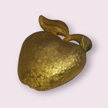 Vintage Apple Brooch by Coro brushed gold discoloration on leaf, - £15.66 GBP