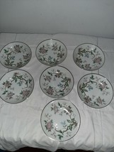 Halsey Fine China Chantilly 7 Fruit Dessert Sauce Bowls Pink Gray Floral - $24.99