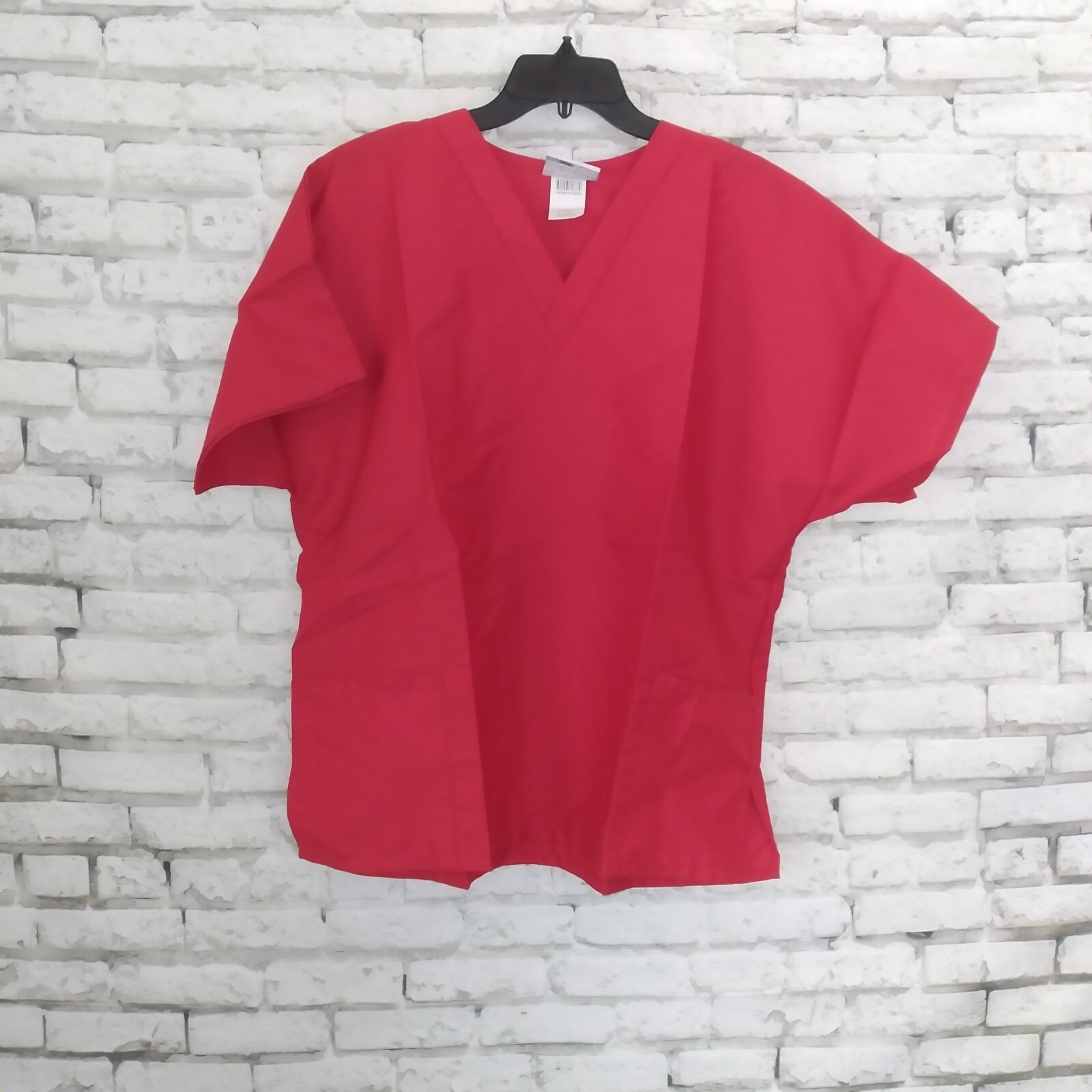 WS Fundamentals by White Swan Scrub Top Womens XL Red Short Sleeve V Neck - $11.99