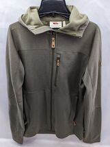 Fjallraven Abisko Trail Jacket Mens Medium Deep Forest Hooded Fleece Ful... - $42.99