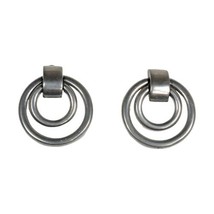 Designer Signed Ben Amun Large Double Hoop Clip On Earrings Heavy Chunky MCM  - £59.78 GBP