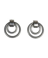 Designer Signed Ben Amun Large Double Hoop Clip On Earrings Heavy Chunky... - £59.09 GBP