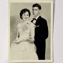 Vintage Original 1950s Bride Groom Wedding Photograph Black White - £11.72 GBP