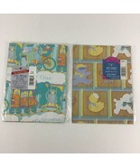 American Greetings Gift Wrap Welcome Baby Boy Shower Vintage New Sealed 90s - $19.75