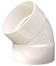 NDS 4 in. PVC Sewer and Drain 45° Hub x Hub Elbow - £4.43 GBP