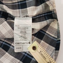 Carhartt 101294 078 Relaxed Fit Men's Cotton Gray & Blue Plaid Shirt Sz 3XL Tall image 7