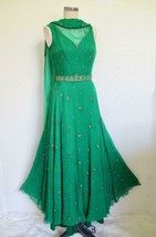 Vintage 70s Saz by Surjit &amp; Adarsh Gill 100% Silk Chiffon Evening Dress ... - £358.59 GBP