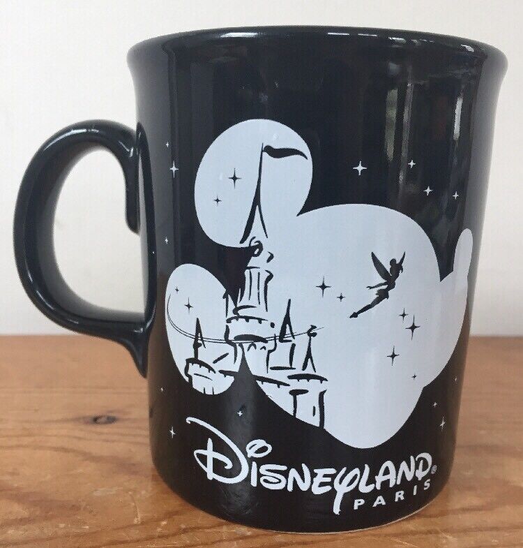 Primary image for Disneyland Paris Tams England Tinkerbell Mickey Exclusive Black Coffee Mug Cup