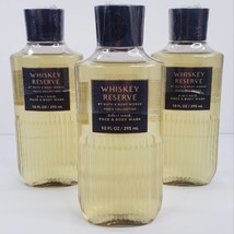 3 WHISKEY RESERVE 3-in-1 Men&#39;s Hair Face &amp; Body Wash Shower Bath &amp; Body Works - £29.53 GBP