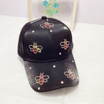 Visor Hat Female Perm Diamond Little Bee Cotton Silk Baseball Cap Street Persona - £10.97 GBP