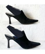 Donald J Pliner Malena Snip Toe Black Suede Slingback Heels - Women&#39;s Si... - €40,74 EUR