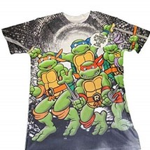 NICKELODEON TMNT TURTLES MEN  SMALL SUBLIMATED GRAPHIC TEE NEW - £14.83 GBP