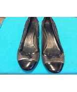 THE ORIGINAL CAR SHOE BLACK SHOE with SILVER SEQUINS / BOWS  - WOMENS SI... - $108.71 CAD