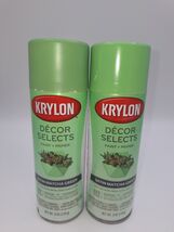 2 Krylon Decor Selects Paint &amp; Primer Satin Matcha Green (6530) 6 Oz Spr... - $25.70