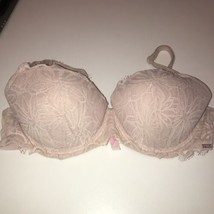 Pink Victoria’s Secret 36C Date Push-Up Floral Mesh Overlay Cup Underwire Bra - £9.45 GBP