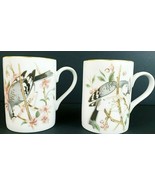 Fitz &amp; Floyd Bird Song Coffee Cups W/Gold Trim 4&quot; x 2 3/4&quot; Japan Set Of 2 - $14.01