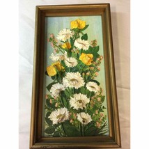 Vintage Acrylic Painting Using Fresh Yellow Flowers signed Raymon Da Cassata - £39.46 GBP