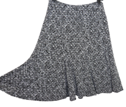 East 5th Women&#39;s Black White Geometric Print Pull On Midi Skirt Size Small - £15.72 GBP