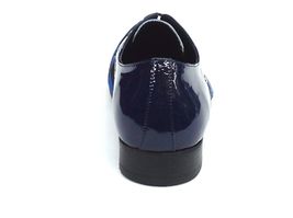 Men Fashion Shoes ZOTA Lace Up Pony Hair, Leather Checker Pointe Toe HX750 Blue image 5