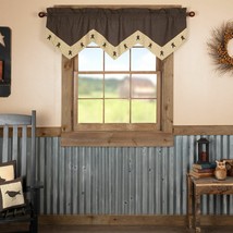 Farmhouse Primitive Star Scalloped Window Valance Country Cottage - £26.08 GBP