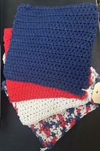 HANDMADE SET OF 4 CROCHET COTTON DISH CLOTHS OR WASH CLOTHS APPROX 8.5x8... - $12.00