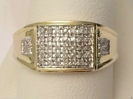 14K Yellow Gold Finish Round Cut Diamond Men&#39;s Pinky Band Wedding Ring 2.00 Ct - £73.73 GBP