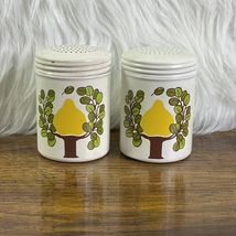 Ransburg Fruit Tree Metal Power Salt &amp; Pepper Shaker Rare Retro Farmhous... - $35.03 CAD