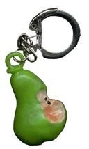 PEAR KEYCHAIN-Vintage Fruit Food Charm Funky Novelty Jewelry-BIG - $4.97