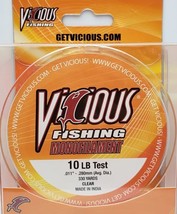 Vicious 10-LB Test Fishing Line 330 Yards Of (Clear) Color Line .011&quot; New - £7.86 GBP