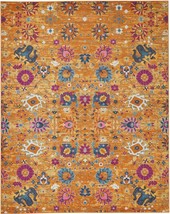 HomeRoots 385306 8 x 10 ft. Sun Gold &amp; Navy Distressed Area Rug - £225.86 GBP