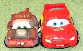 Disney Cars Lot Tow Mater Truck &amp; Vinyl Lightning Mc Queen 5&quot; &amp; 7&quot; Plush Stuffed - £10.62 GBP