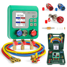 AC Gauges Kit with Hose Digital Refrigerant Gauge Pressure Vacuum Test w... - $154.89