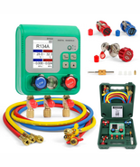 AC Gauges Kit with Hose Digital Refrigerant Gauge Pressure Vacuum Test w... - $154.89