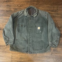 Vintage CARHARTT CB143 Made In USA Chore Jacket Coat Men’s Size L Blanke... - $118.79