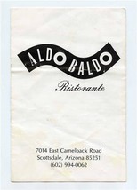 Aldo Baldo Restaurant Menu East Camelback Scottsdale Arizona 1991 - $17.82