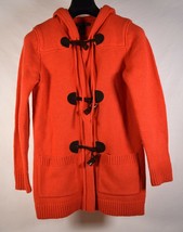 Ralph Lauren Sweater Orange Toggle Cardigan Hoodie Jacket Wool XS Womens - £62.40 GBP