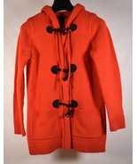 Ralph Lauren Sweater Orange Toggle Cardigan Hoodie Jacket Wool XS Womens - £62.21 GBP