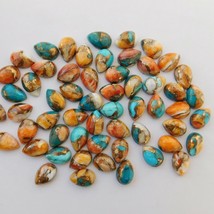 5x7 mm Pear Natural Composite Mohave Copper Turquoise Cabochon Gemstone 20 pcs - £11.21 GBP
