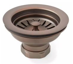 New Oil Rubbed Bronze Slotted Strainer Basket with Lift Stopper 3-1/2&quot; b... - £39.87 GBP