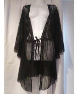 Fantasy Women&#39;s Queen Size 14-18 Black Lace Sheer Sexy Cover Up H - $28.04