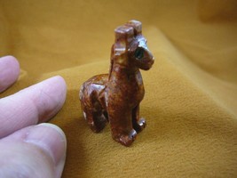 (Y-GIR-25) red tan GIRAFFE African animal stone carving SOAPSTONE PERU g... - $8.59