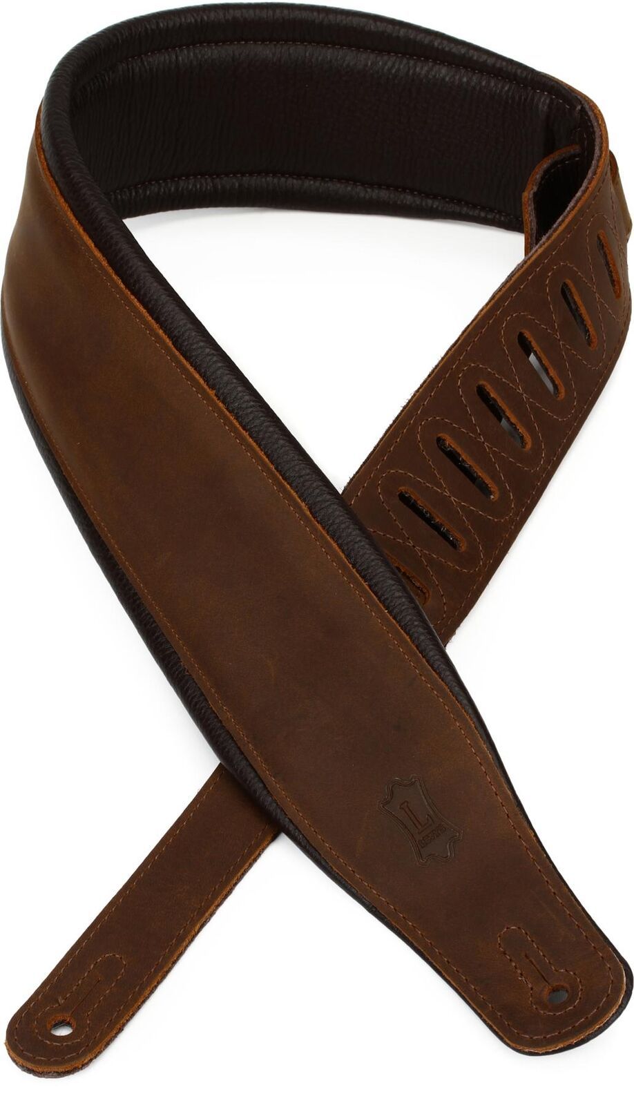 3" Wide Garment Leather Guitar Strap - Brown Sweetwater