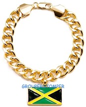 Jamaïcain Bracelet Neuf 10mm Large Cubain Lien Chaîne 19.1cm Long Pendant Flag - £13.35 GBP