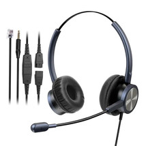 MAIRDI® M809 Call Center Headset With Mic - Dual Ear Blue Quick Disconnect - $19.67