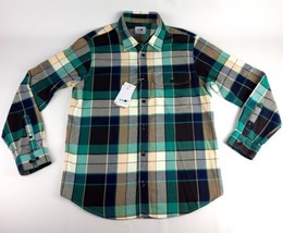 NNO7 No Nationality Men&#39;s Flannel Shirt Sz XL Green Beige Black New - £57.49 GBP