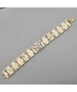 Bob Mackie Butterfly Bracelet Cream Teal Enamel Panel Links Pave Crystal... - $745.83 MXN