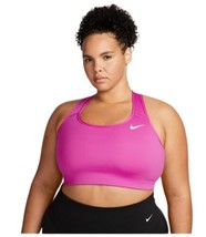 Nike Swoosh Women's Medium-Support Non-Padded Sports Bra 1X Active Fuchsia/Wh... - $40.00