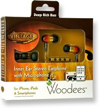 Woodees - IESW100V - Noise Isolating Earphones with 3 Button Mic - Natural Wood - £39.83 GBP