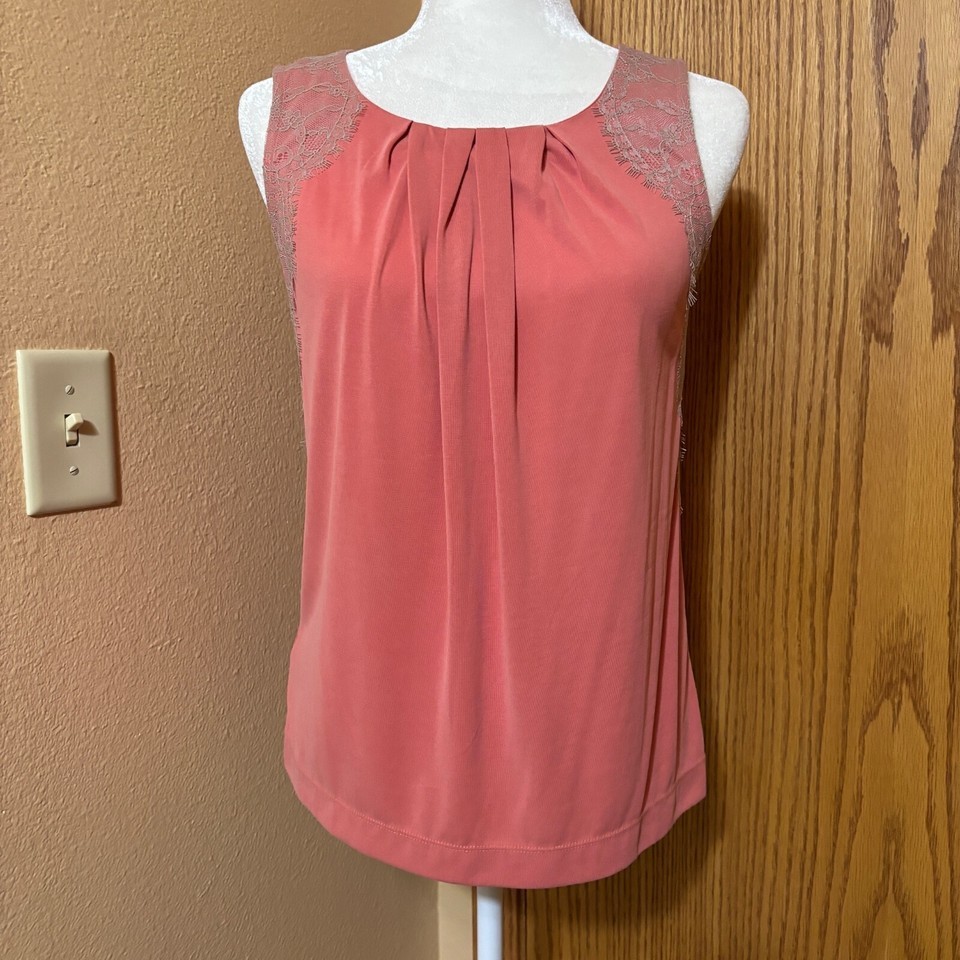 Ann Taylor Loft PS sleeveless top w/lace embellishment - $20.00
